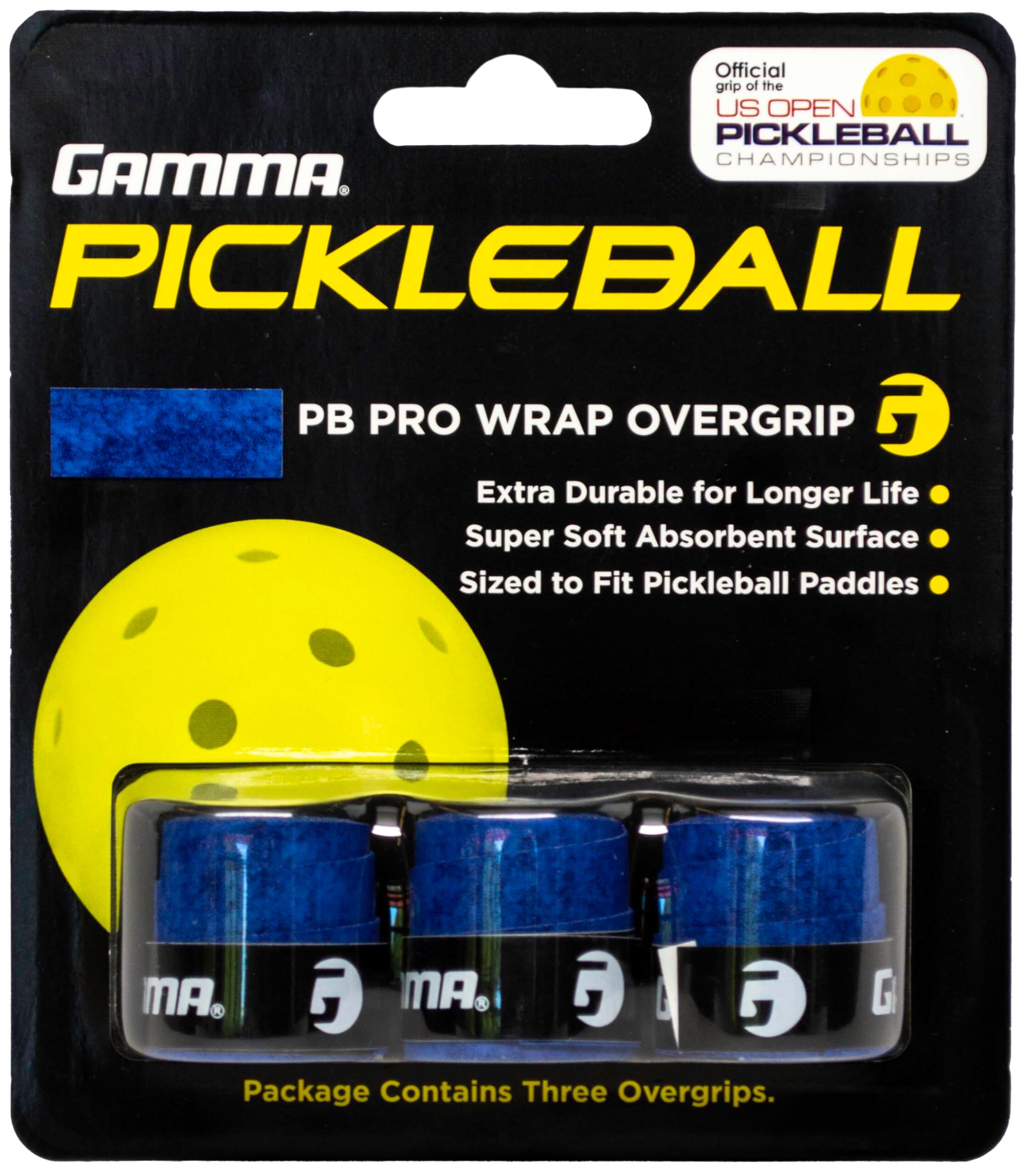 GAMMA GAMMA Pro Wrap Pickleball Overgrip 3 Pack, Blue