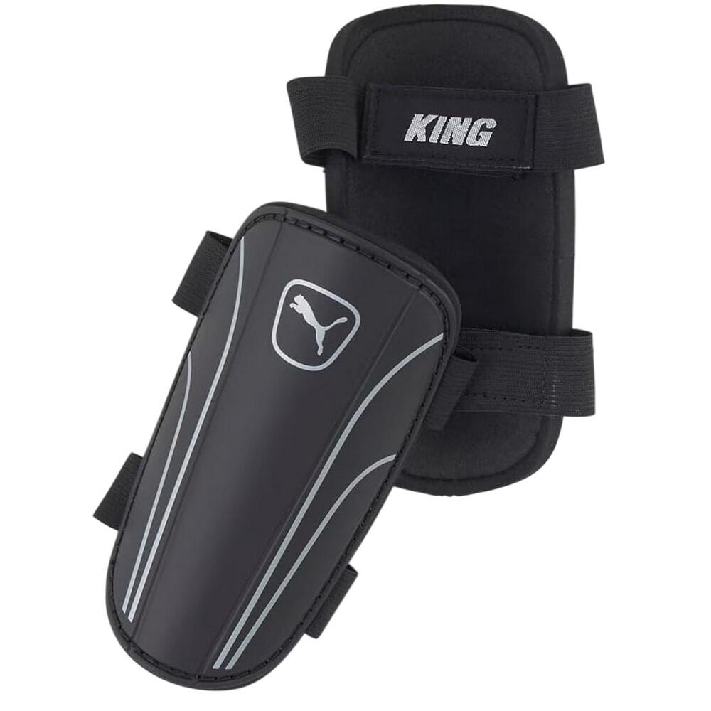 Protectores para Tíbia King Diseño Tiras Dobles Fútbol para Hombre Negro L 1/2