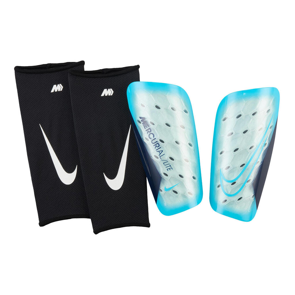 Unisex Adult Mercurial Lite Football SlipIn Shin Guards (Black/Blue) L