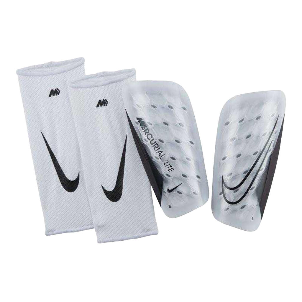 Unisex Adult Mercurial Lite Football SlipIn Shin Guards (White/Black) XL