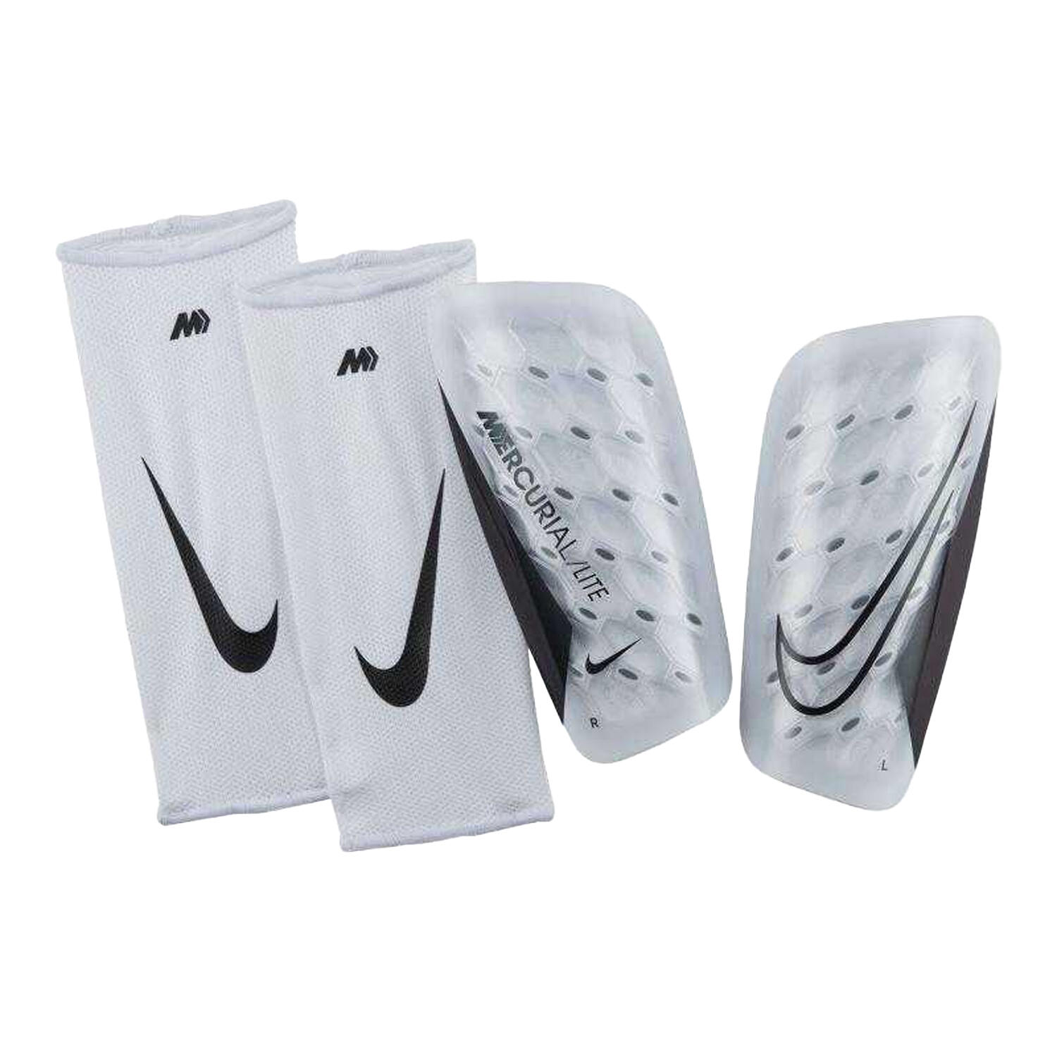 Nike - Protègetibias À Enfiler Mercurial Lite Adulte (blanc / Noir) - Protège-tibia - Blanc|noir - 40 M - Decathlon
