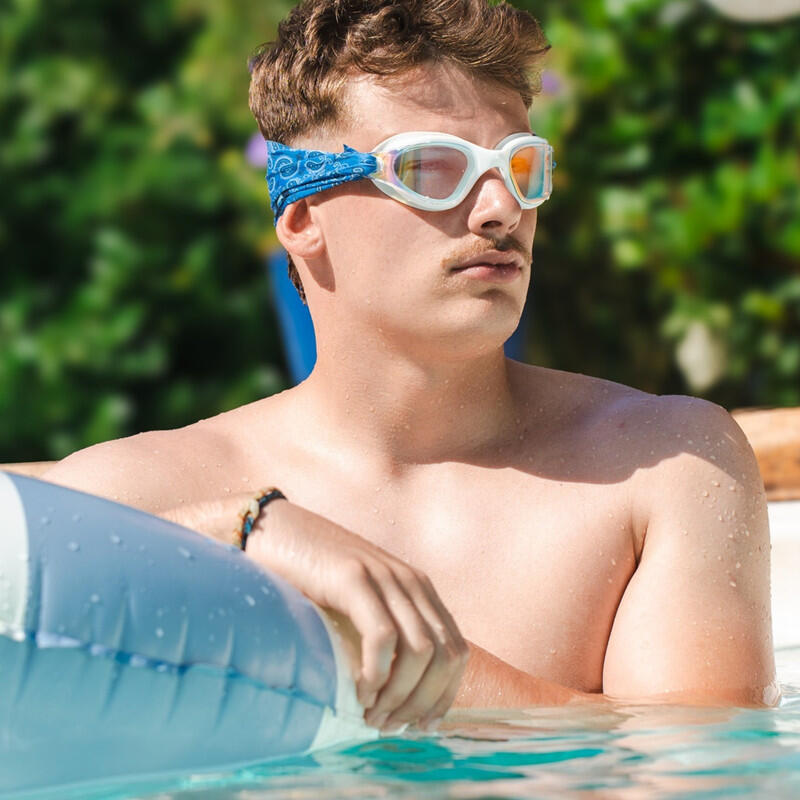 Óculos de natação adulto – Idade 11+ – Branco – Bandana Navy 2/5