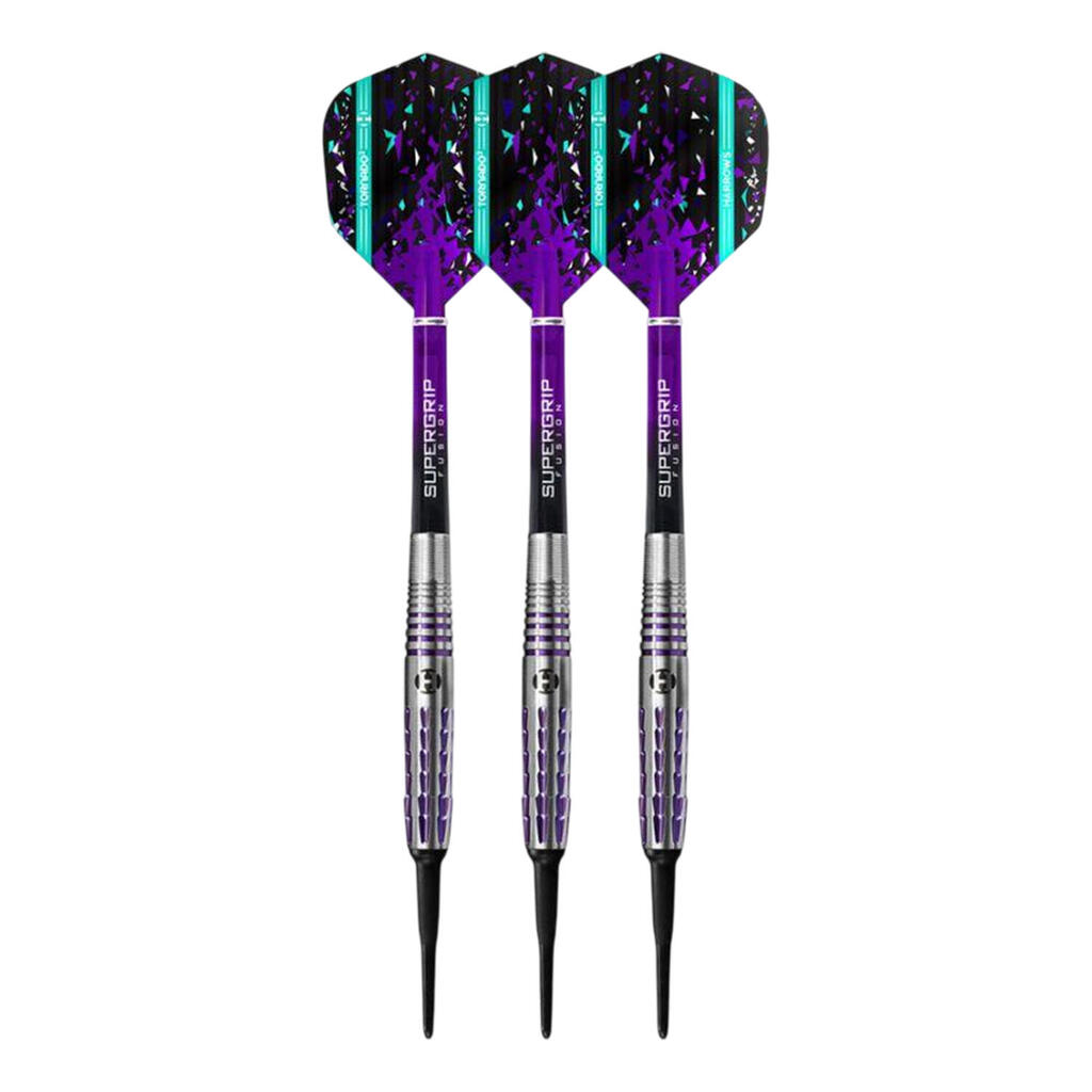 The Tornado 2 Soft Tip Darts (Pack of 3) (Violet)
