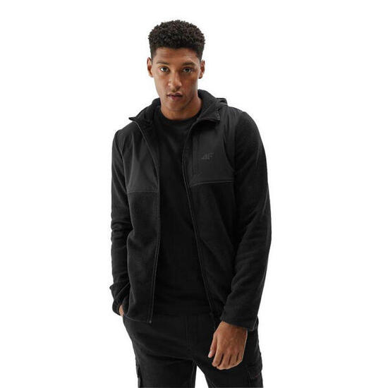WAW24TFLEM269 Felpa Con Cappuccio E Zip Intera Uomo 4F 4FWAW24TFLEM269 Nero