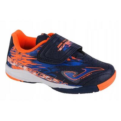Botas de Fútbol de Interior Super Copa para Niños/Niñas Azul Marino, Naranja