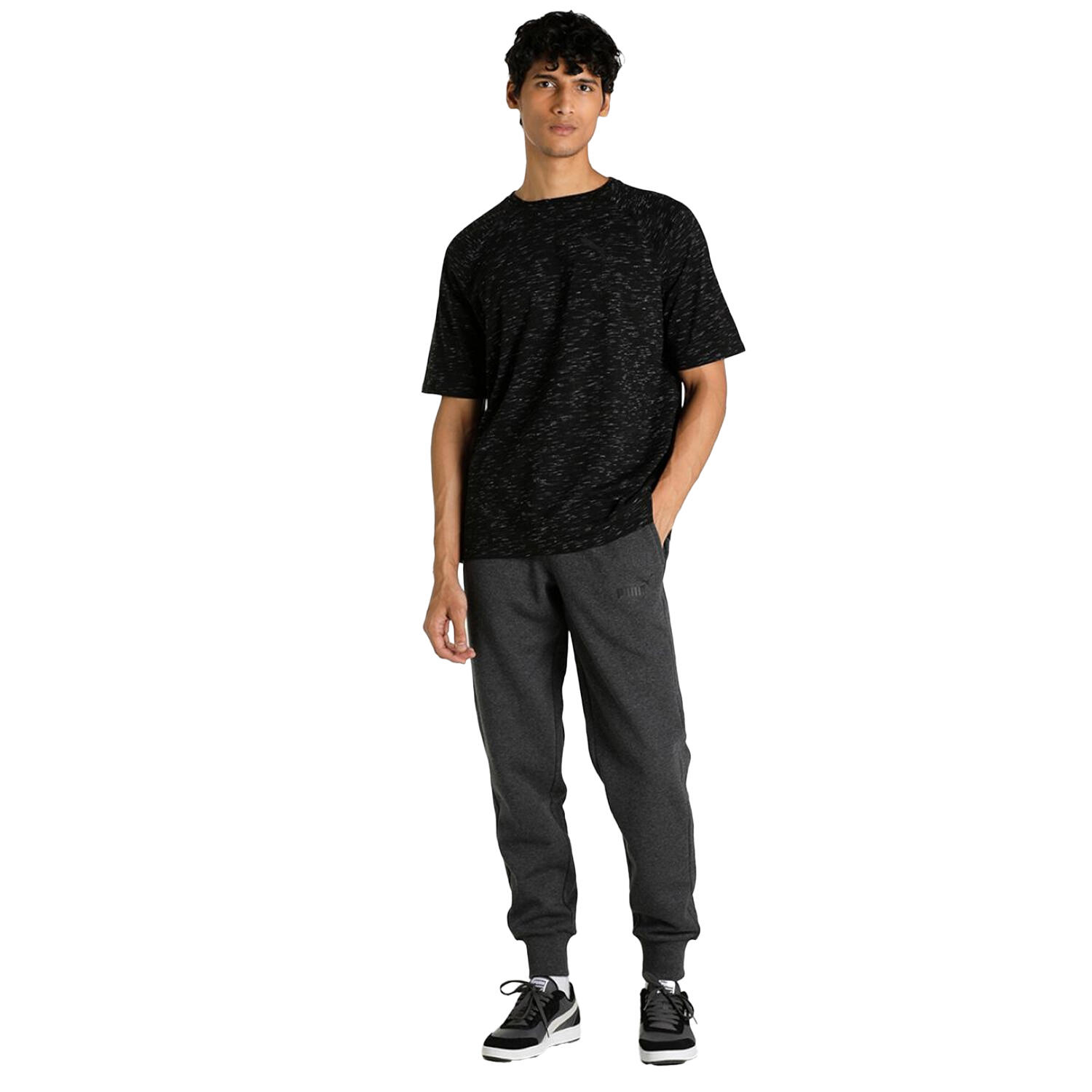 Pantaloni Da Jogging Logo Uomo Puma Essential Grigio 4/6