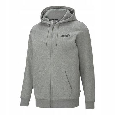 Heren essential big logo evening full zip hoodie (grijs)