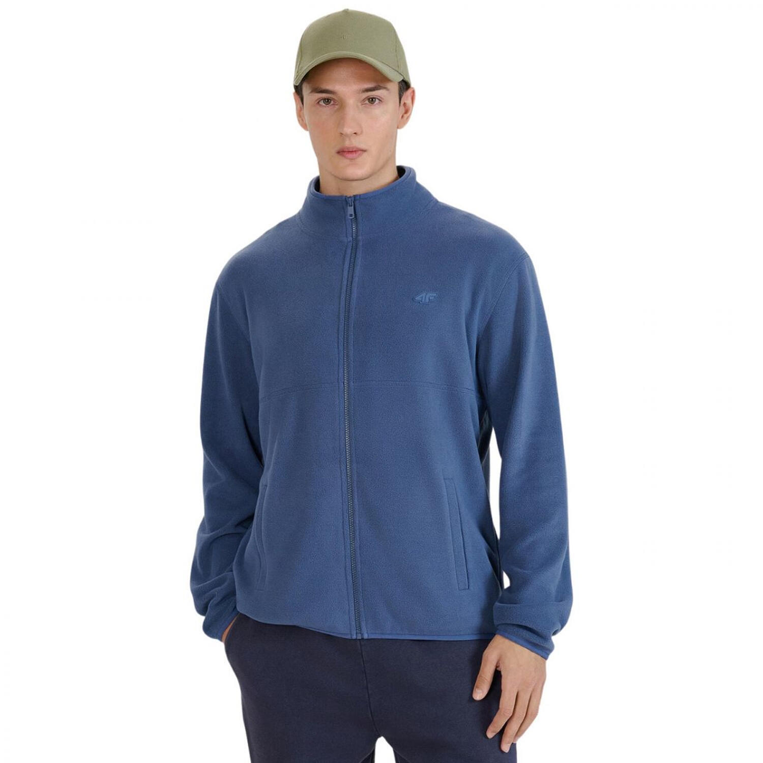 4F Casaco de lã M320 Regular para homem Azul