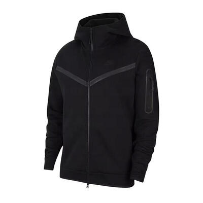 Felpa Con Cappuccio E Zip Intera TechFit Uomo Nike Nero