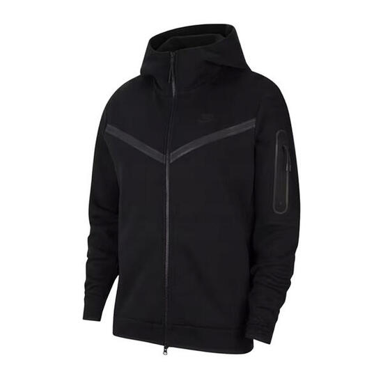 Felpa Con Cappuccio E Zip Intera TechFit Uomo Nike Nero