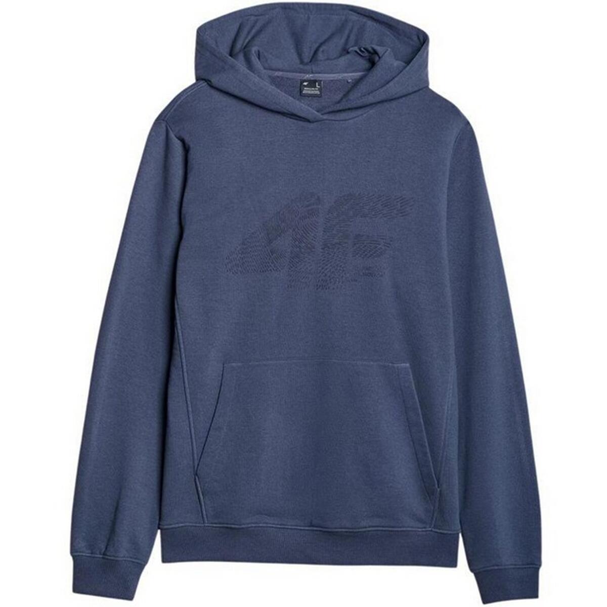 Felpa Con Cappuccio Logo Uomo 4F M1585 Blu Navy 2/4