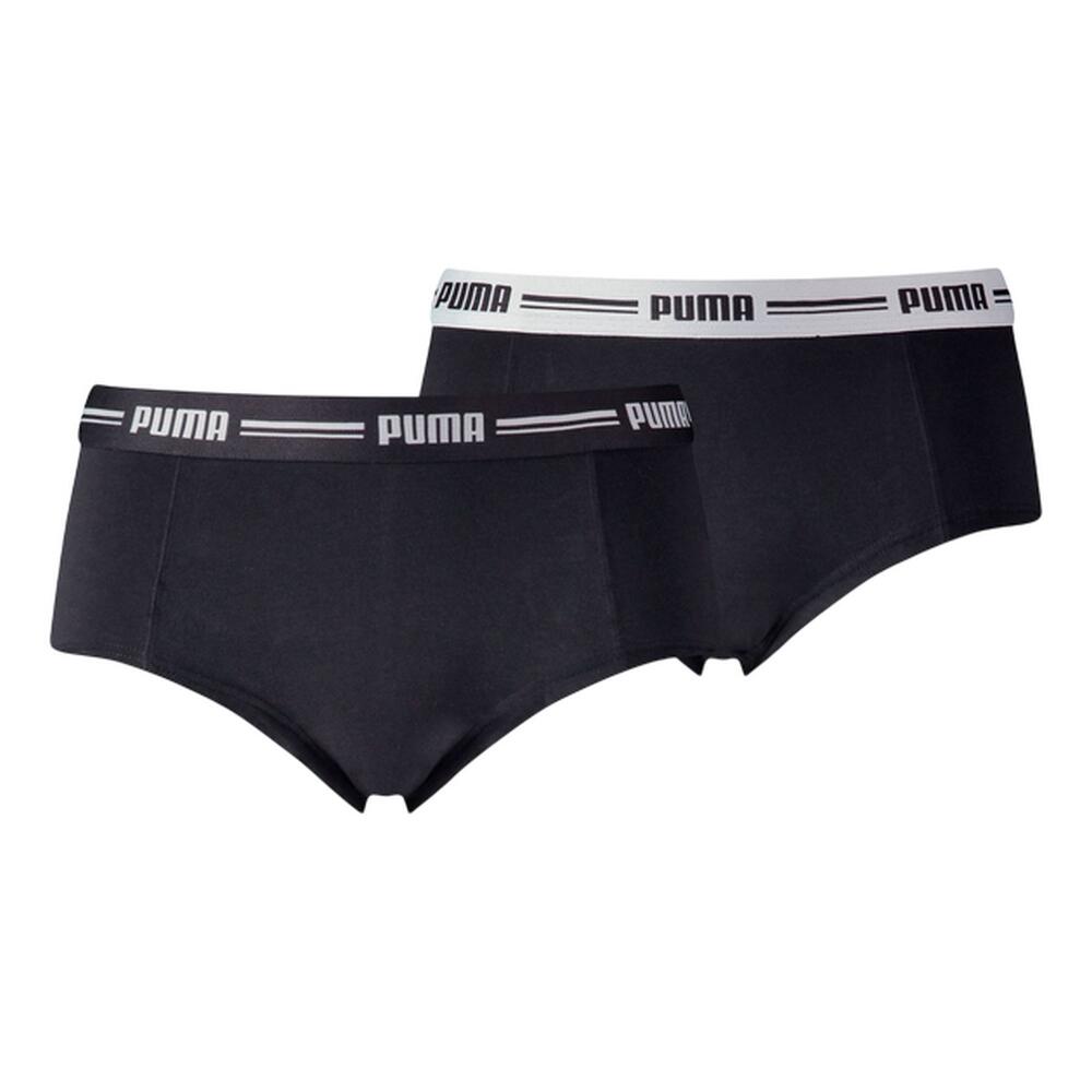 PUMA Mini cuecas para senhora/senhora (embalagem de 2) Preto
