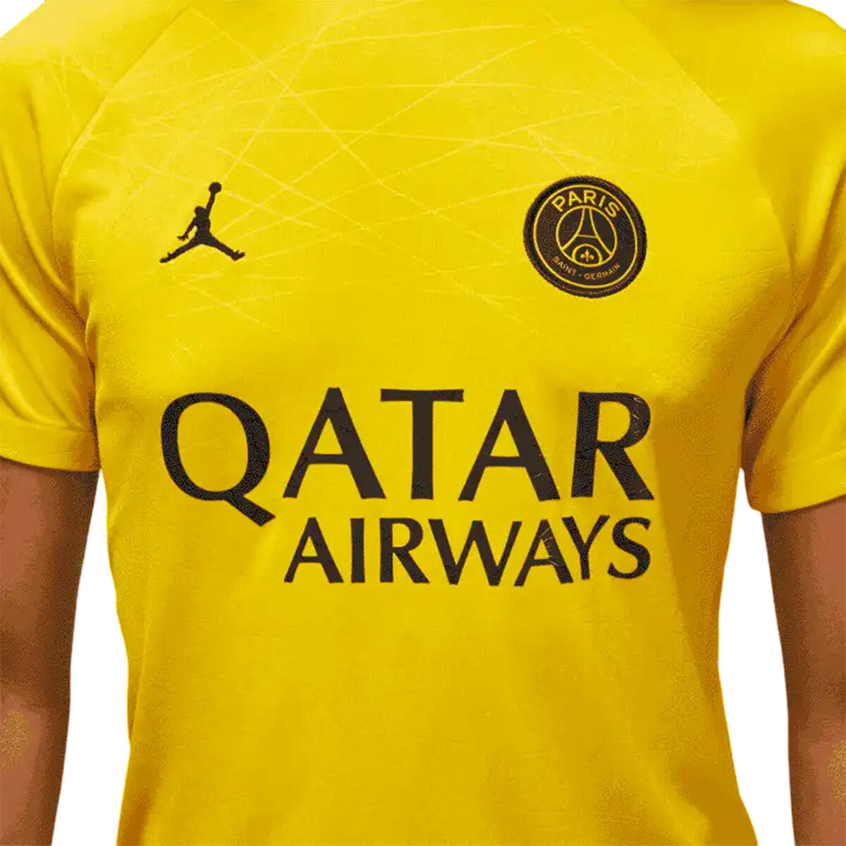 Tshirt Manches Courtes Style Paris SaintGermain ACADEMY PRO Homme (Jaune) 4/4