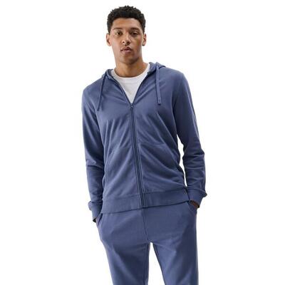 Heren wmm00tswsm1768 hoodie met volledige rits (blauw)