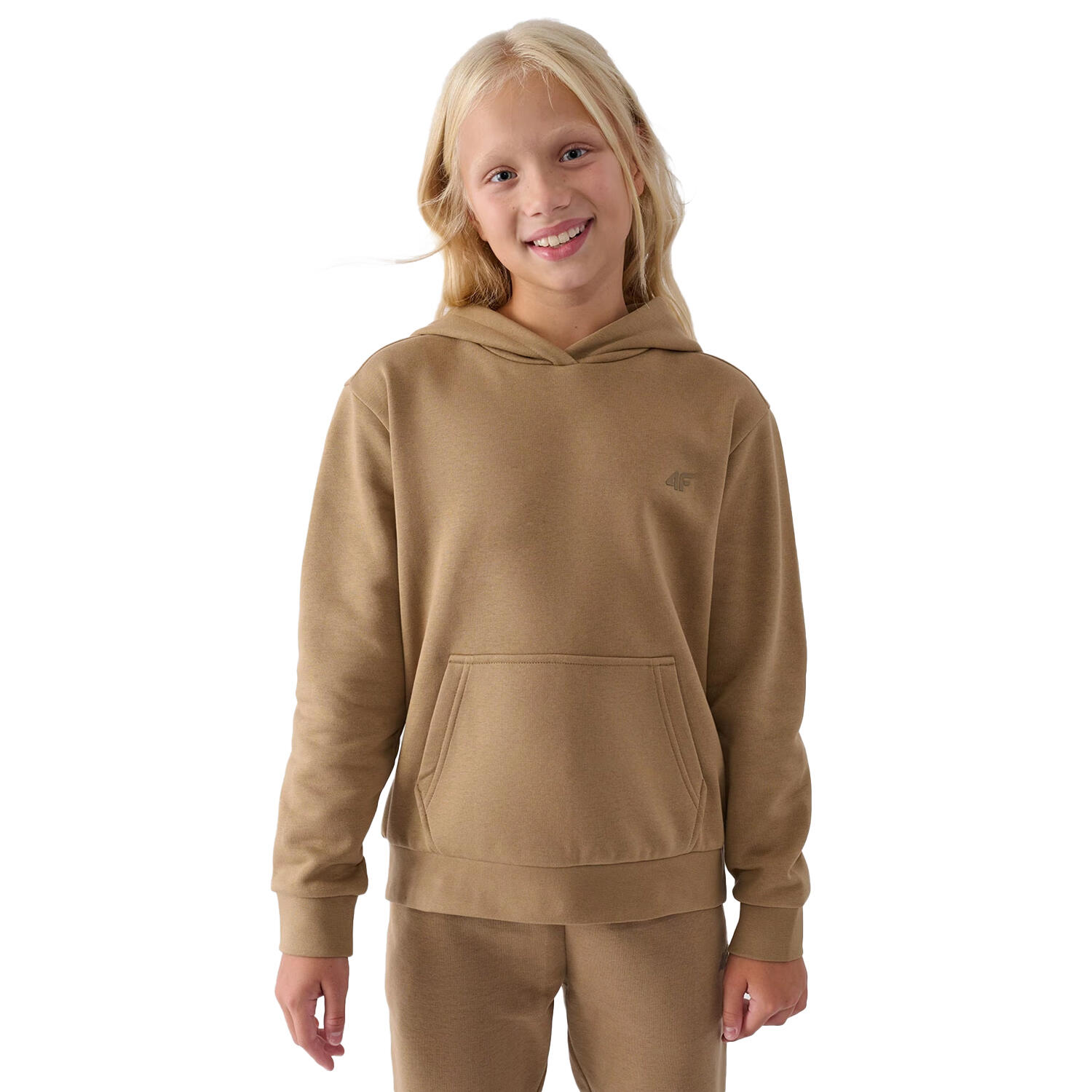Felpa Con Cappuccio Da Indossare Bambini 4F F1316 Marrone 3/3