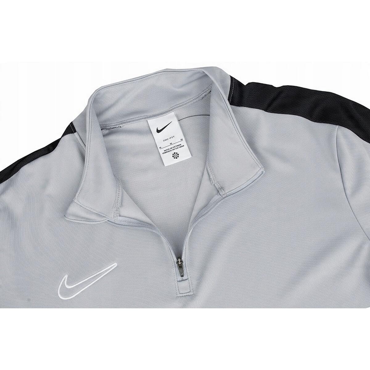 Felpa Cerniera Ad Un Quarto Uomo Nike Academy 23 Grigio Nero 3/4