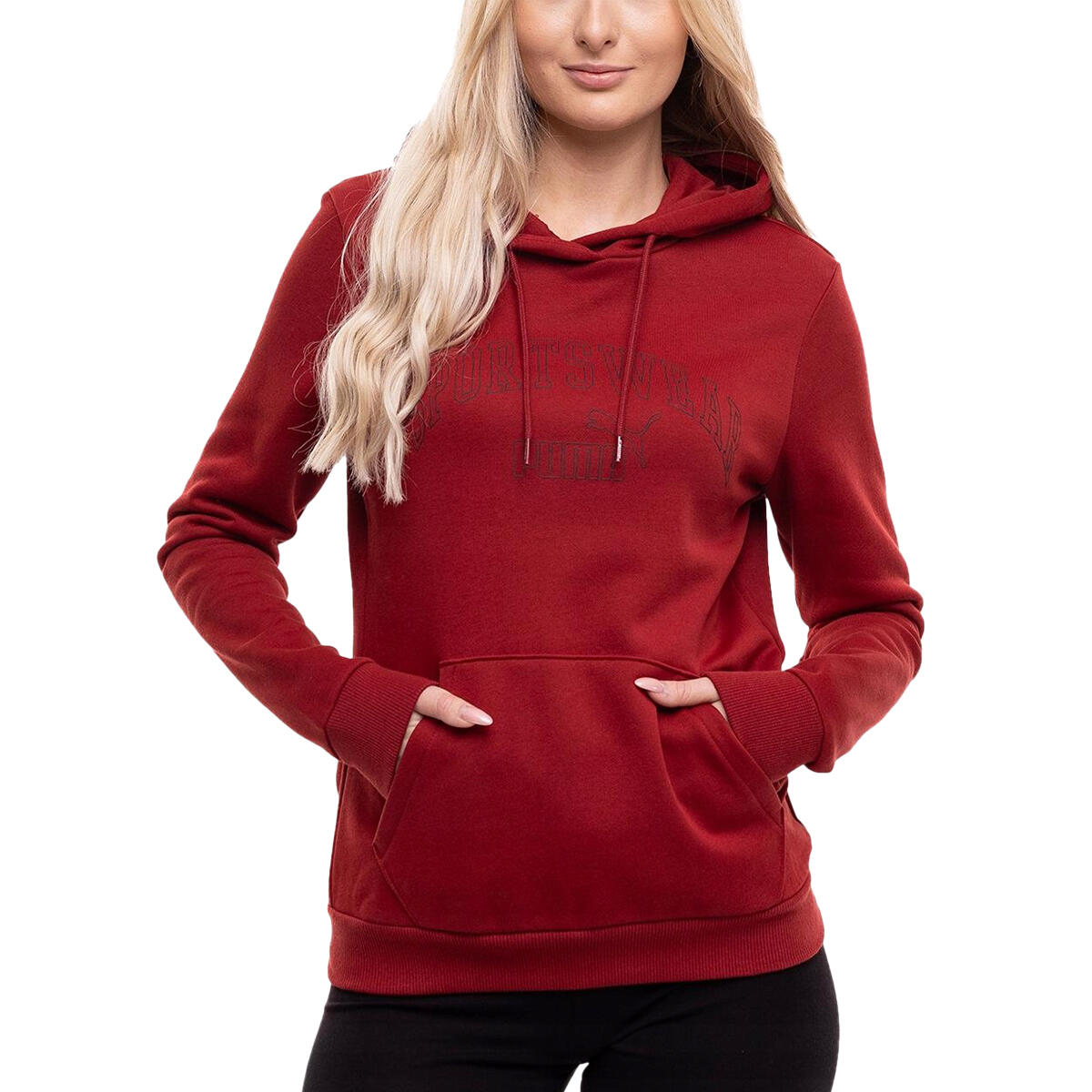 Dames Ess+ Lab Logo Fleece Hoodie (Rood) 3/7