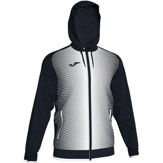 Felpa Con Cappuccio E Zip Intera Uomo Joma Supernova Bianco Nero