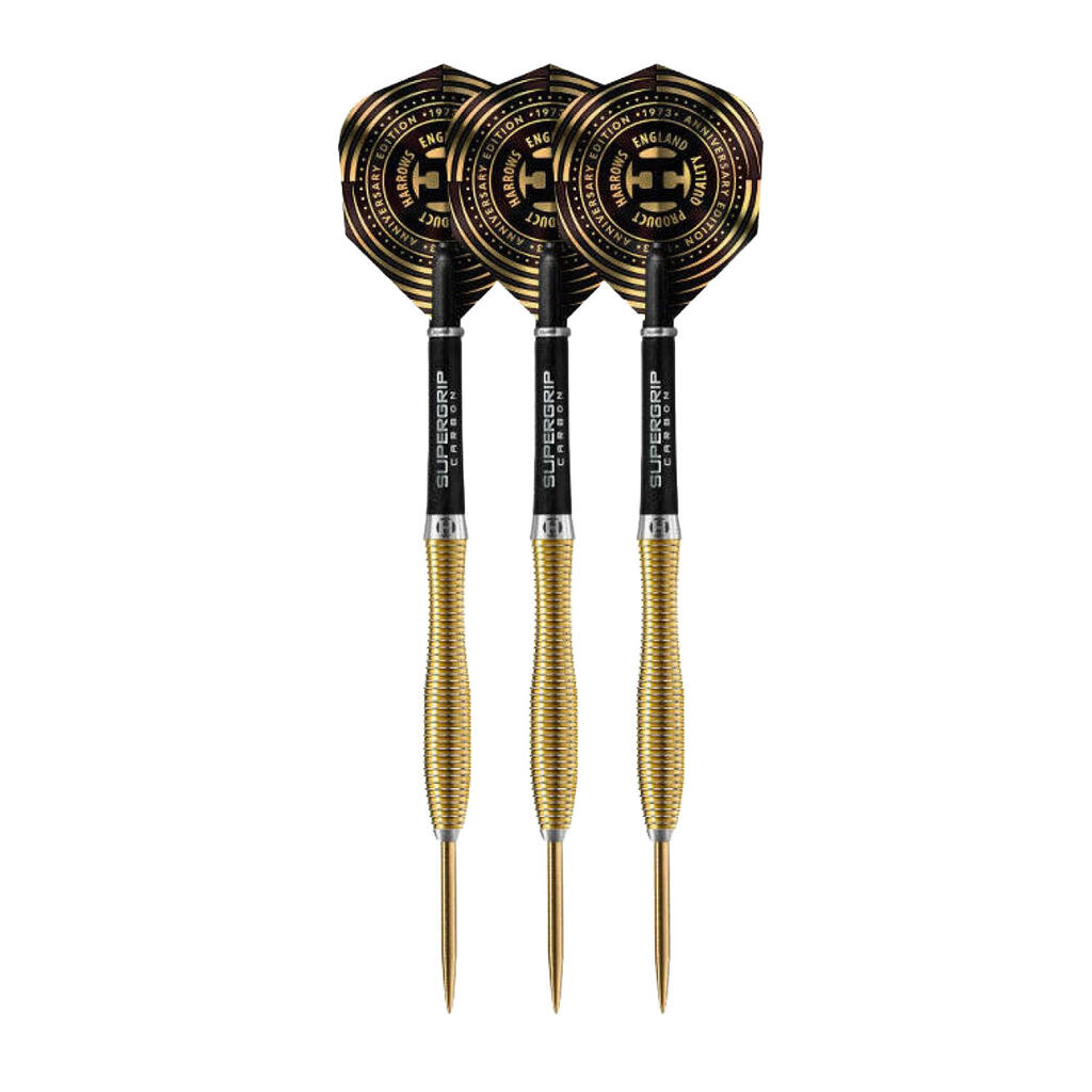 V Wing Steel Tip 50th Anniversary Darts (Pack of 3) (Black/Gold)