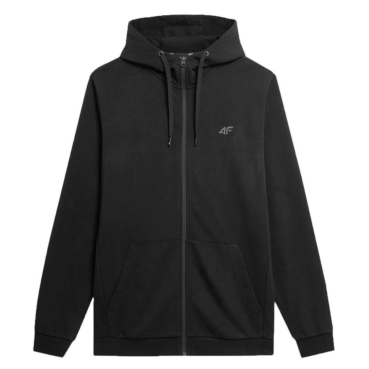 4F Casaco com capuz com fecho de correr M695 para homem Preto