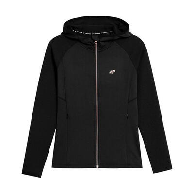 Dames h4z21 hoodie met volledige rits (zwart)