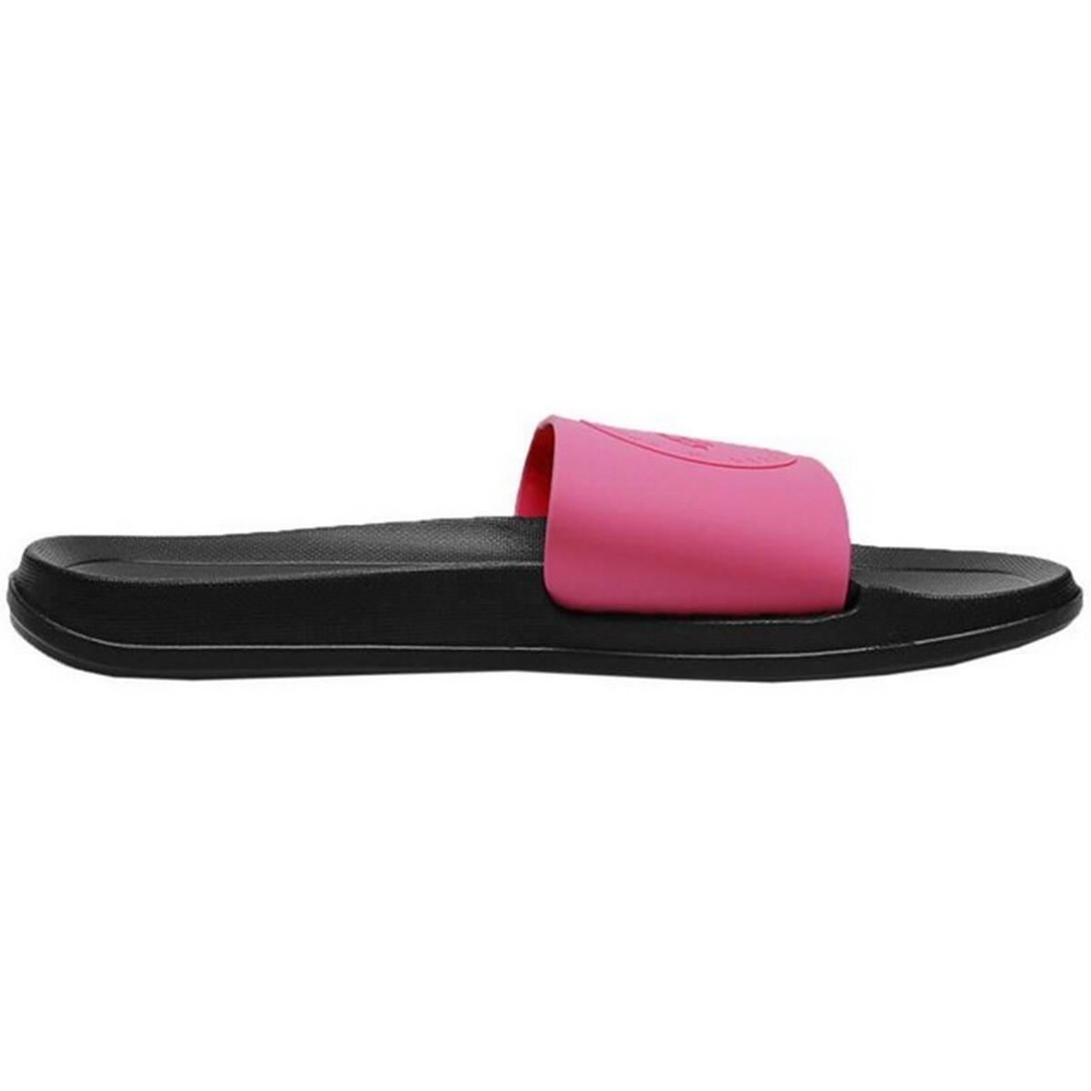 Claquettes Style Logo F045A Femme (Rose / Noir) 3/4
