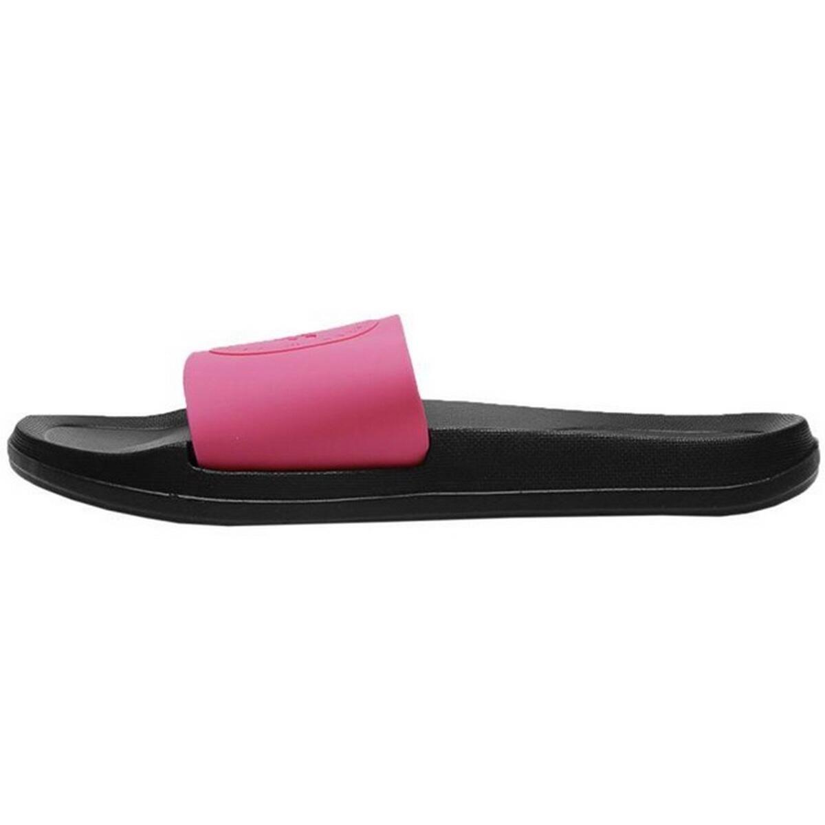 Claquettes Style Logo F045A Femme (Rose / Noir) 2/4