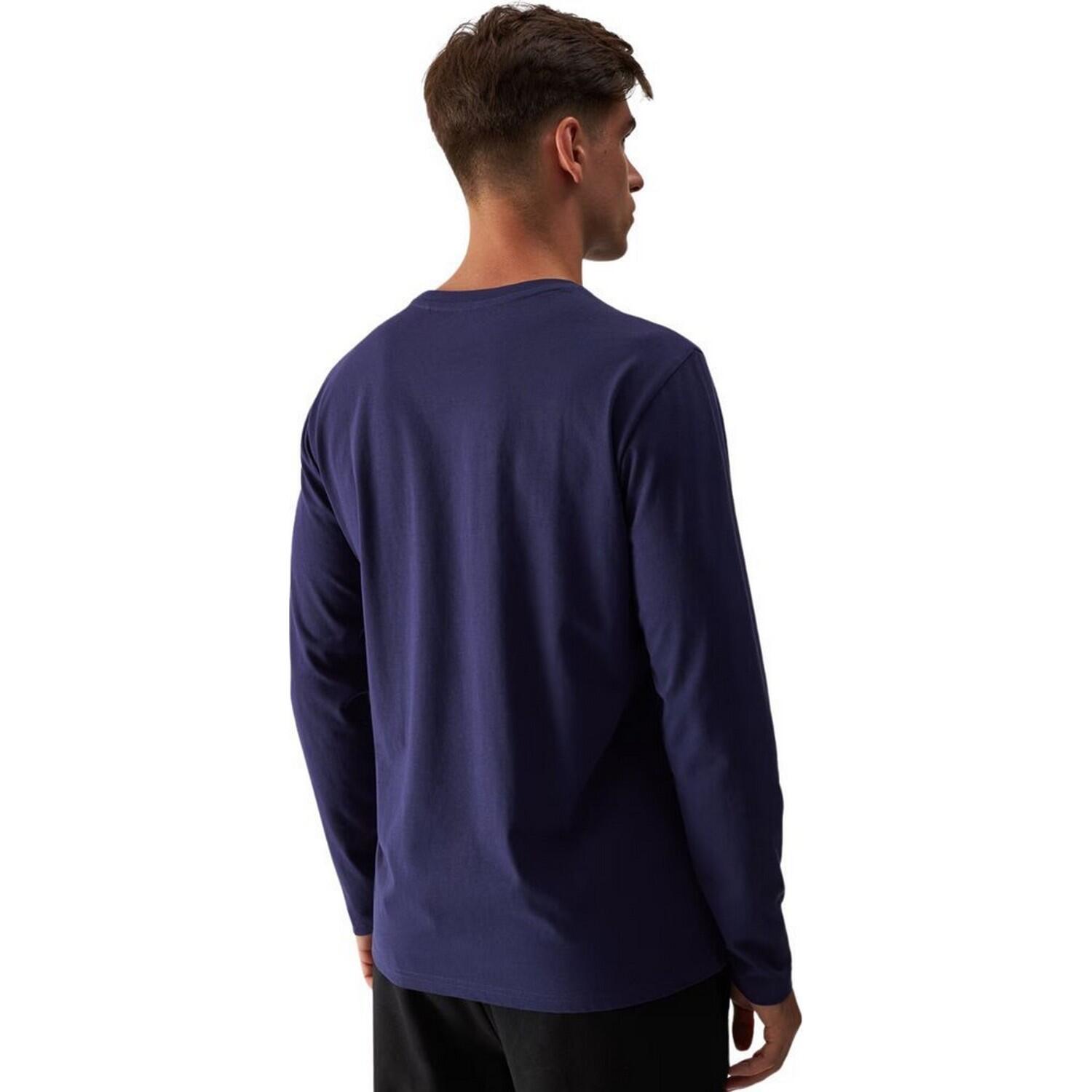 T-Shirt de manga comprida para homem WMM00TLONM375 (Azul Marinho) 4/5