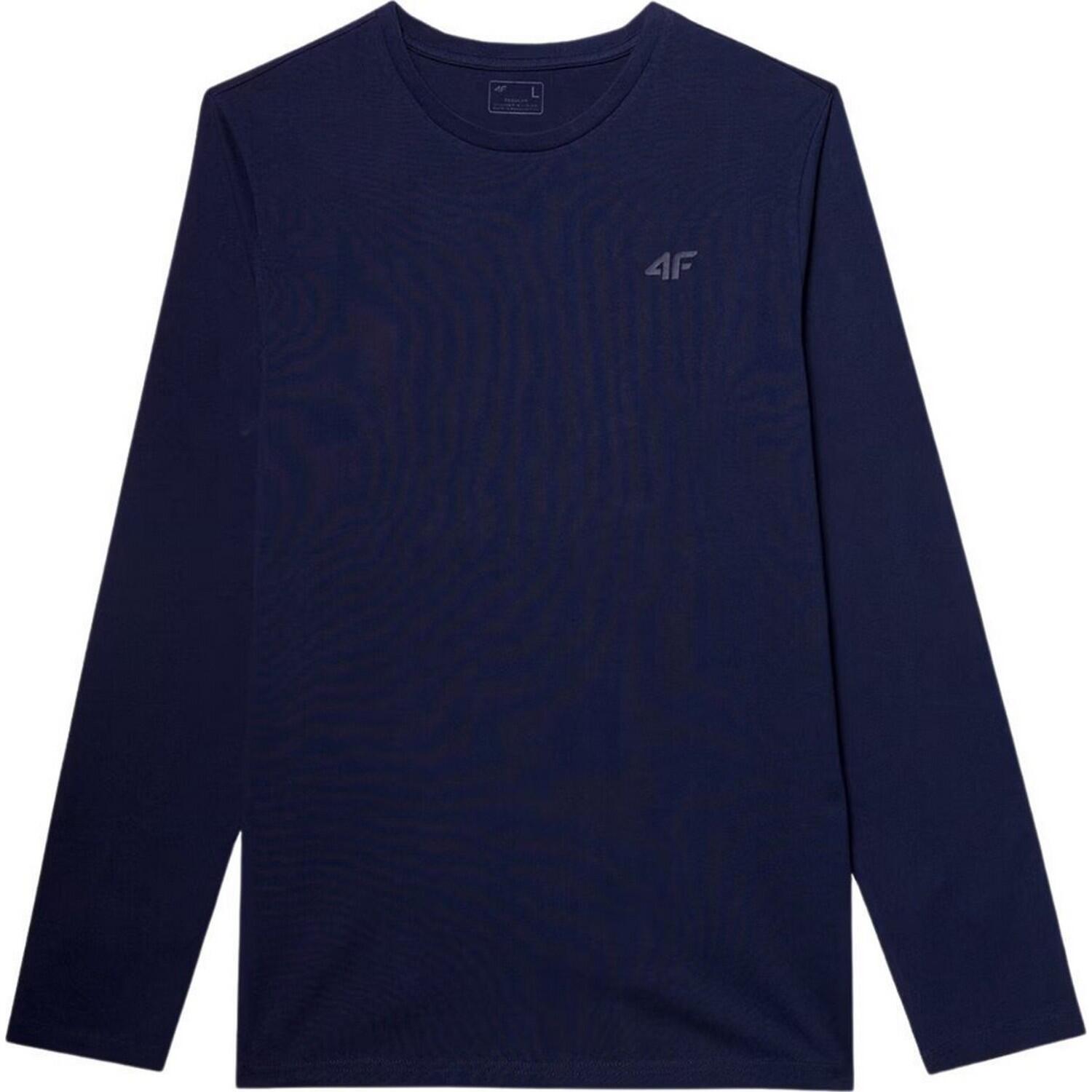 4F T-Shirt de manga comprida para homem WMM00TLONM375 Azul Marinho