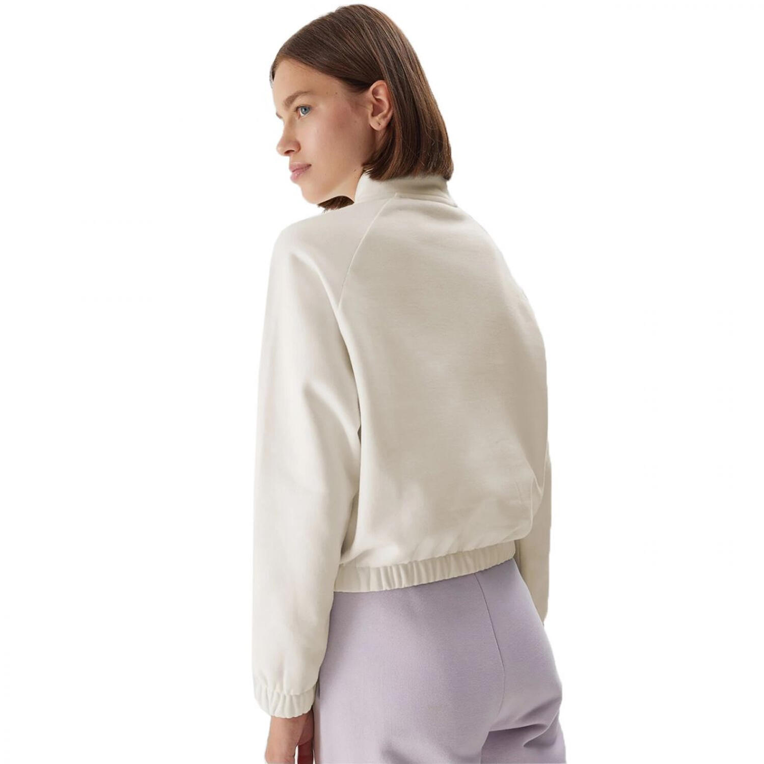 Felpa Cerniera Ad Un Quarto Donna 4F F0718 Beige 4/5