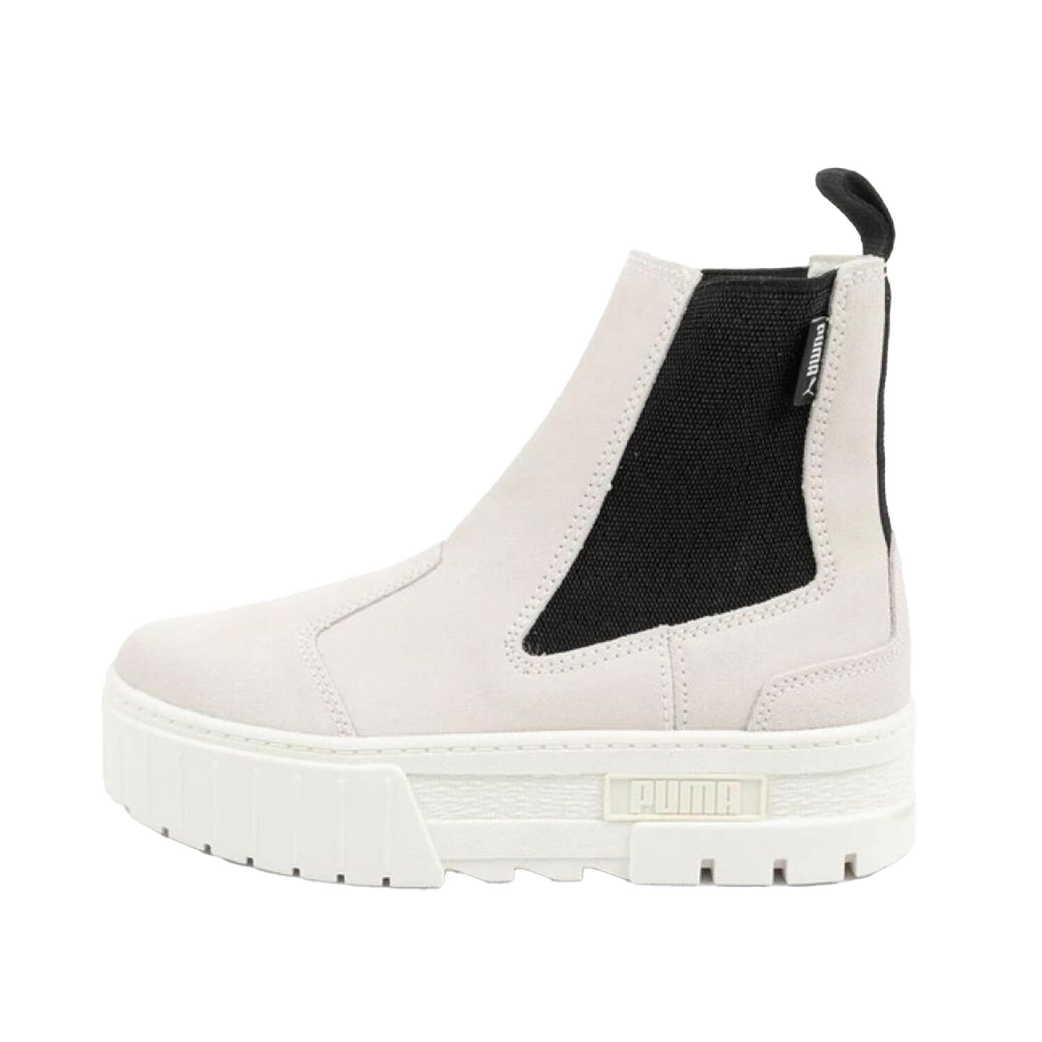Dames Mayze Suede Chelsea Laarzen (Wit, Zwart) 3/7
