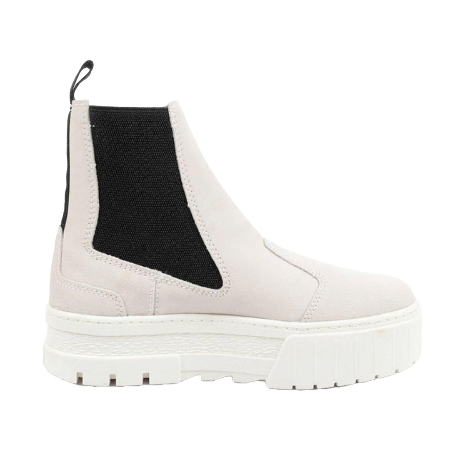 Dames Mayze Suede Chelsea Laarzen (Wit, Zwart) 4/7