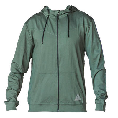 Heren sport hoodie met rits (groen)