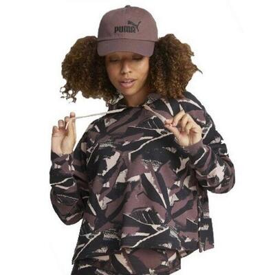 Dames modern allover print sport hoodie (pruim)