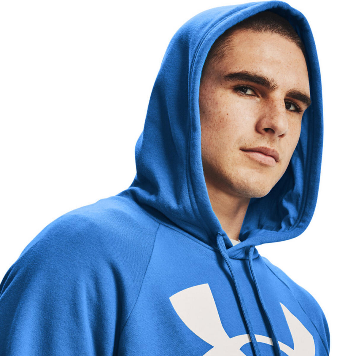 Heren Rival Groot Logo Fleece Training Hoodie (Blauw) 4/6