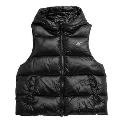 Dames synthetische donzen bodywarmer (zwart)
