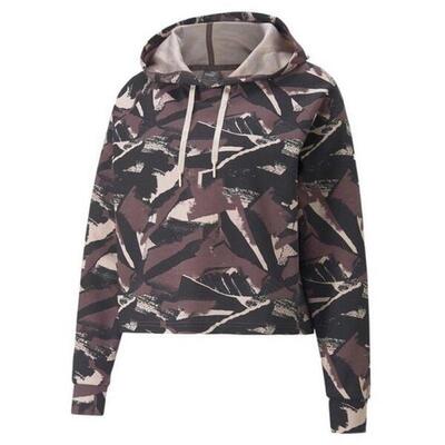 Dames modern allover print sport hoodie (pruim)