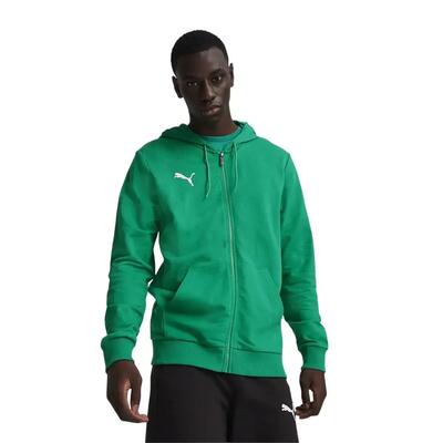 Felpa Con Cappuccio E Zip Intera Casual Uomo Puma Team Goal Verde