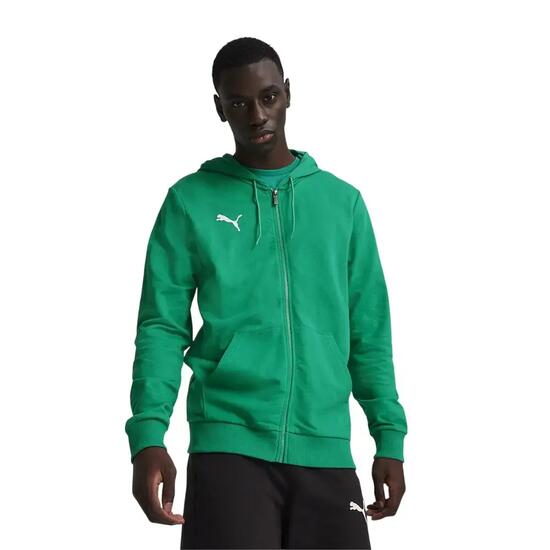 Felpa Con Cappuccio E Zip Intera Casual Uomo Puma Team Goal Verde