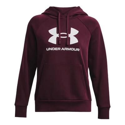 Heren rival groot logo fleece training hoodie (helderrood/wit)