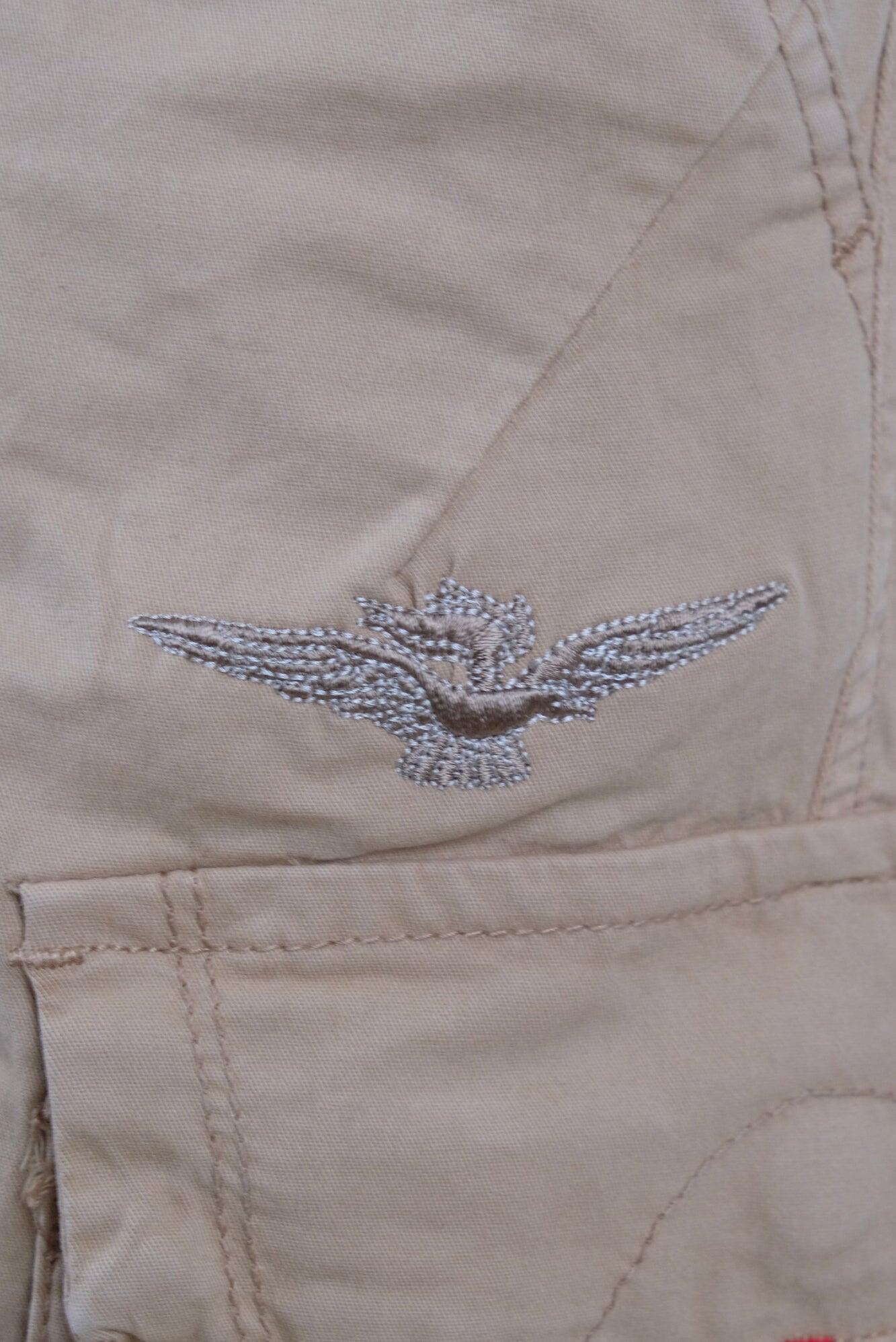 Bermuda Aviazione Esercito kaki in cotone uomo 3/4
