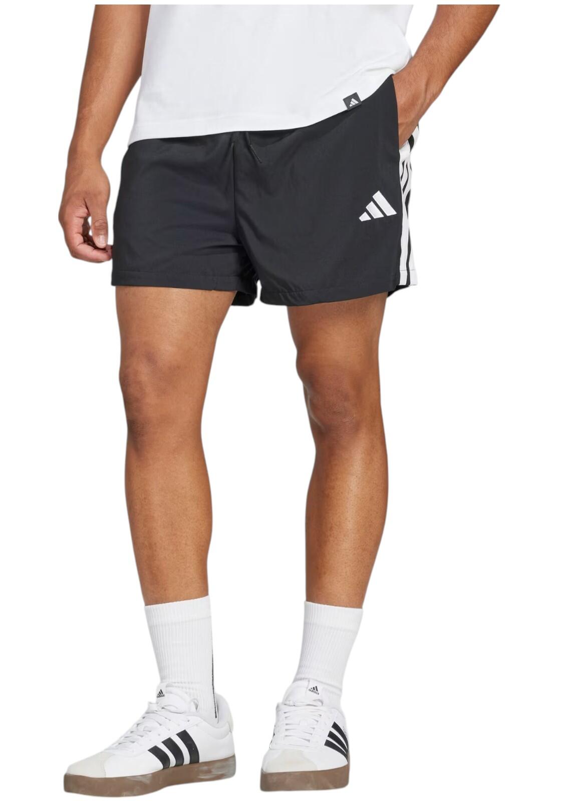 Calções Adidas M 3S CHELSEA 5" Pretos Homem - AEROREADY, Poliéster Reciclado 1/4