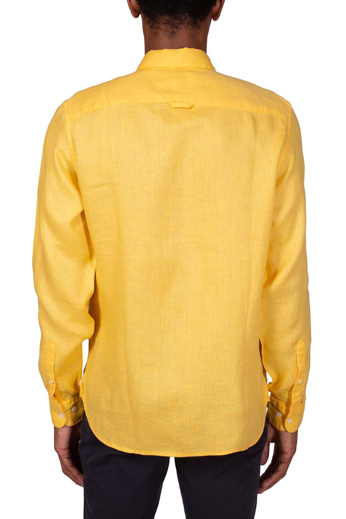 Camicia uomo slim button-down in lino 3/6