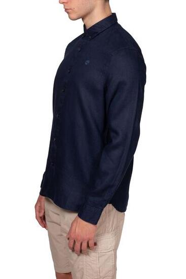 Camicia uomo slim button-down in lino