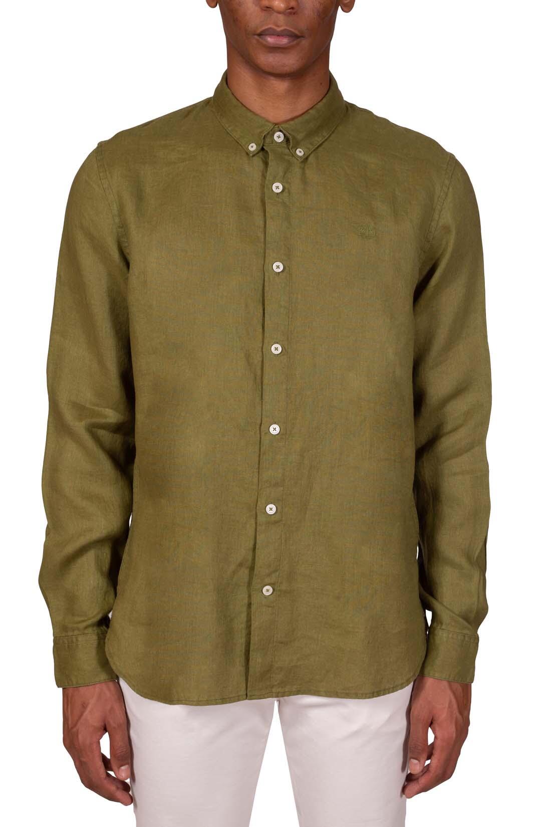 Camicia uomo slim button-down in lino 2/5