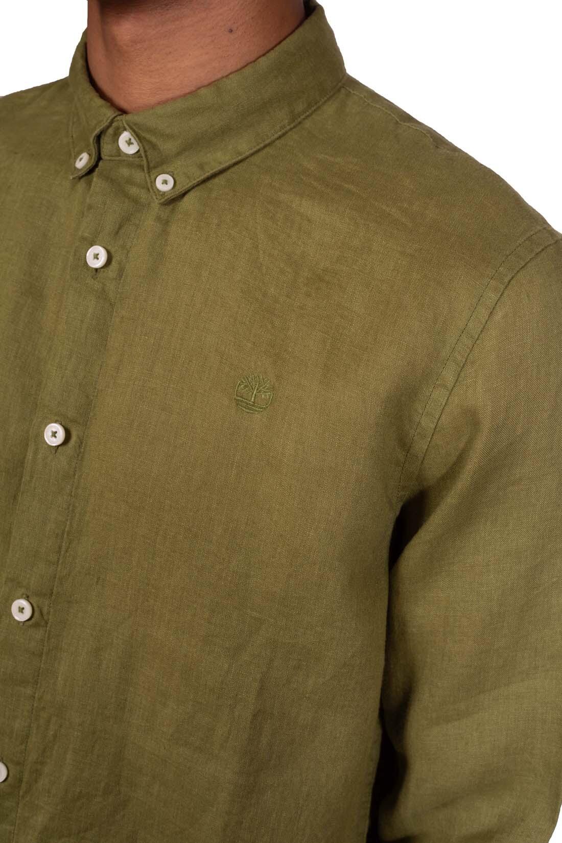 Camicia uomo slim button-down in lino 4/5