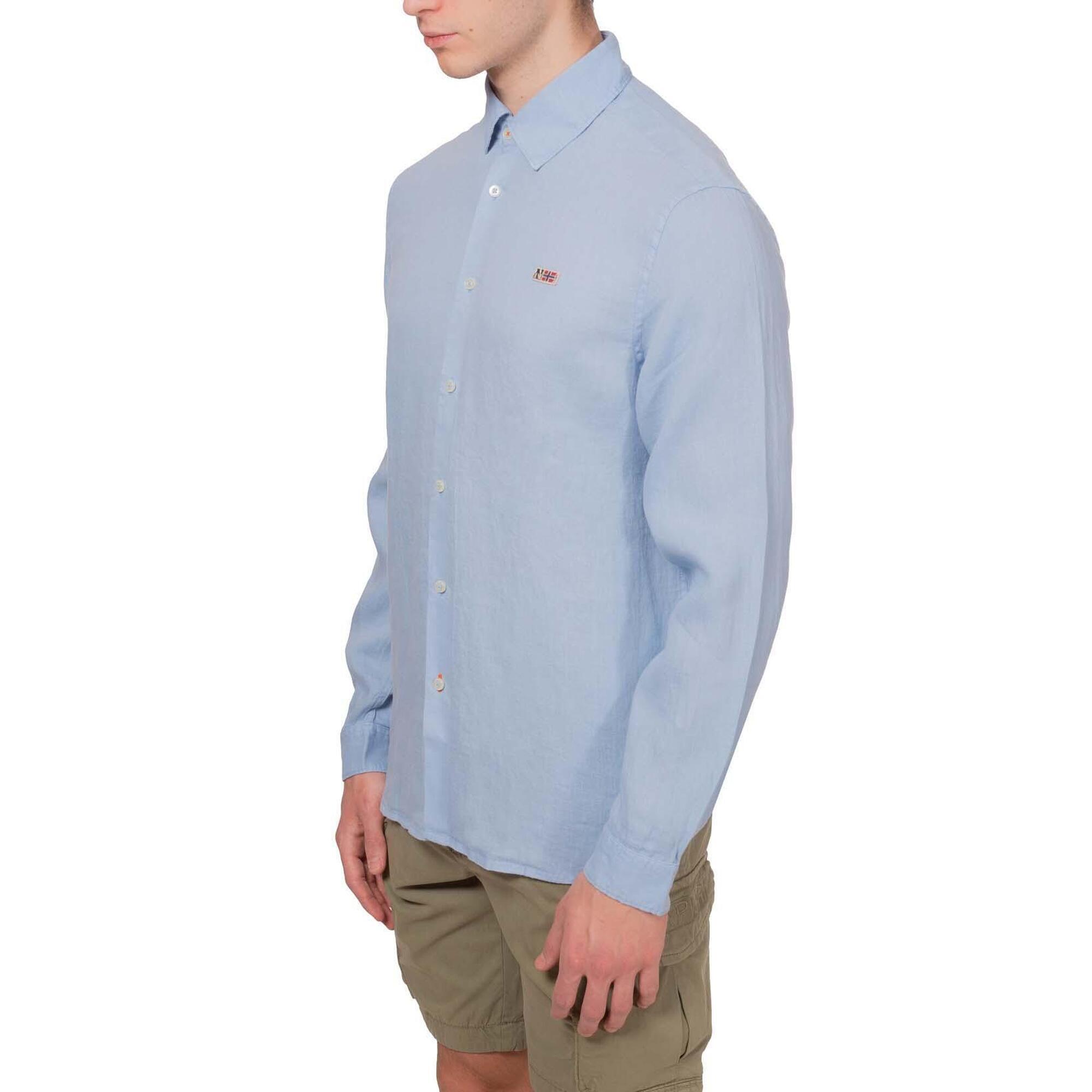 Napapijri - Camicia Uomo Gilbert - Chemise Manches Longues - Bleu - Decathlon
