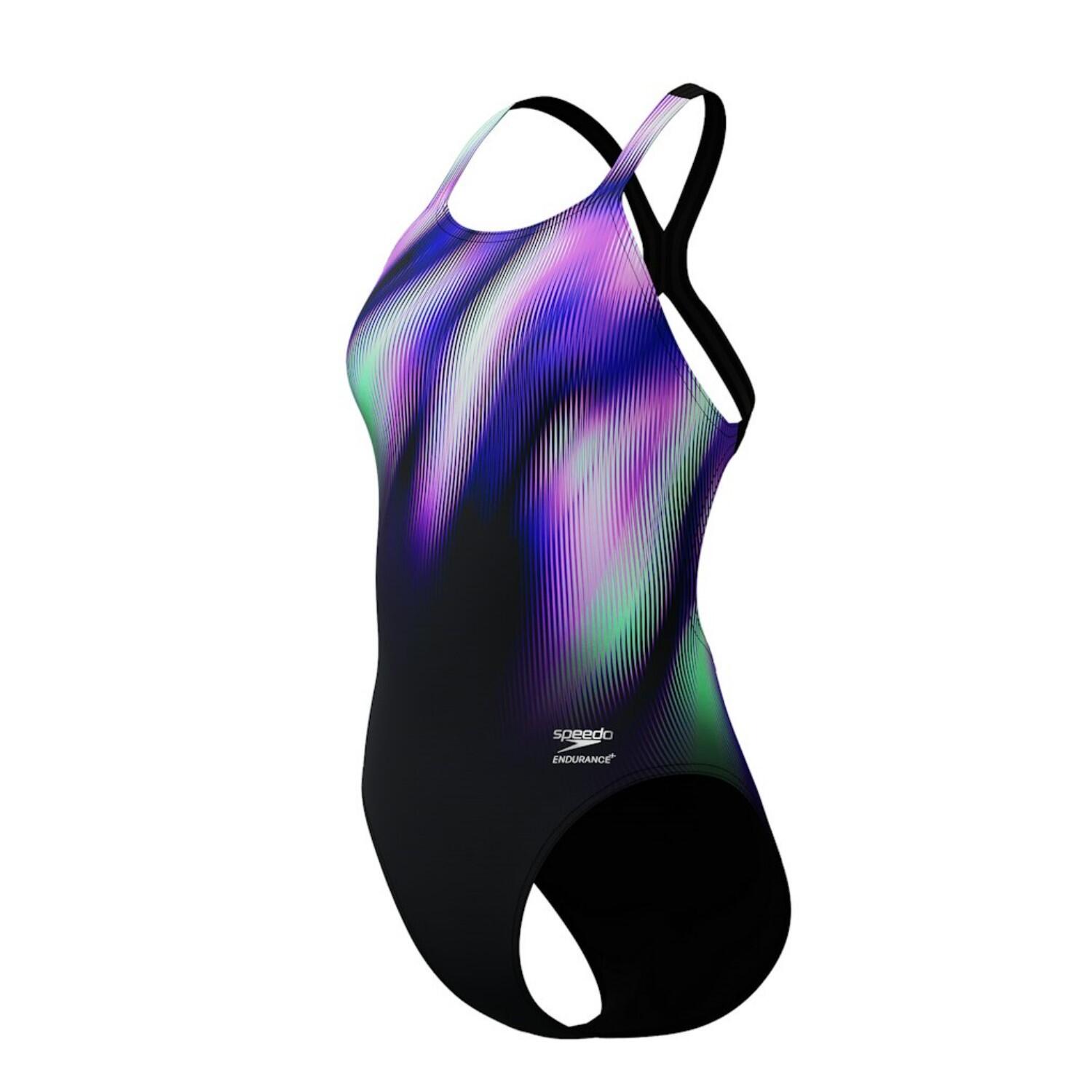 Speedo Badpak Eco Endurance+ Placement Print Powerback Zwart/Paars 4/7