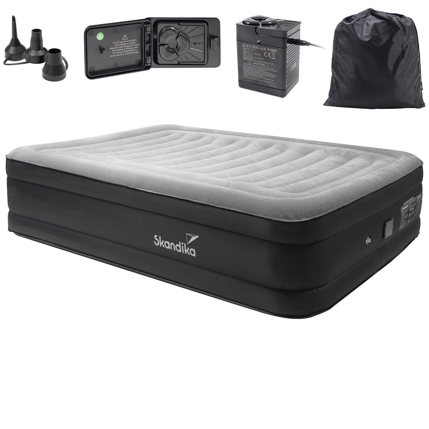 Skandika - Matelas Gonflable Double Sveja Flex - 2 Personnes - Pompe Intégrée Rechargeable - Matelas Gonflable - Noir - Taille Unique - Decathlon