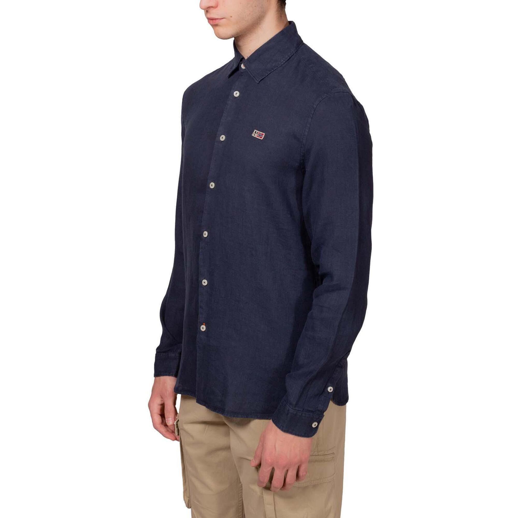 Napapijri - Camicia Uomo Gilbert - Chemise Manches Longues - Bleu - Decathlon